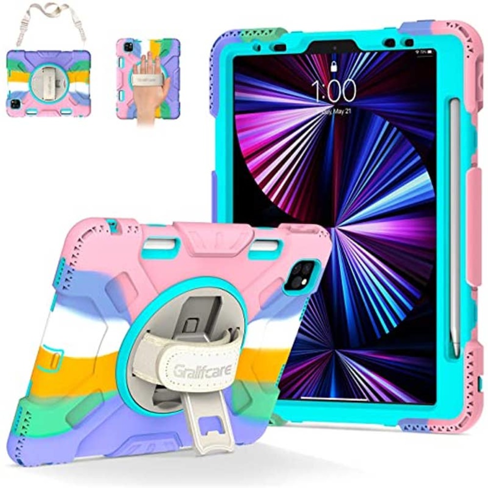 Case for iPad Pro 11 Heavy Duty Silicone Childproof Cover with Pencil Holder